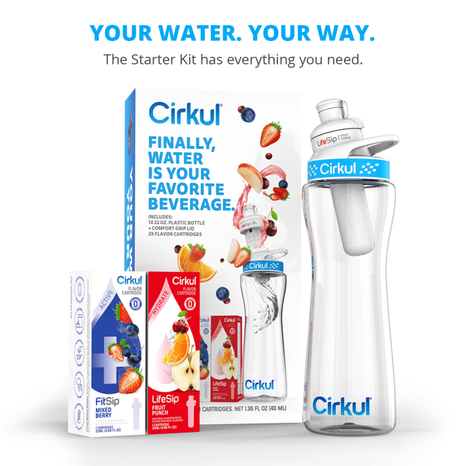 Cirkul Plastic Water Bottle Starter Kit 22 oz